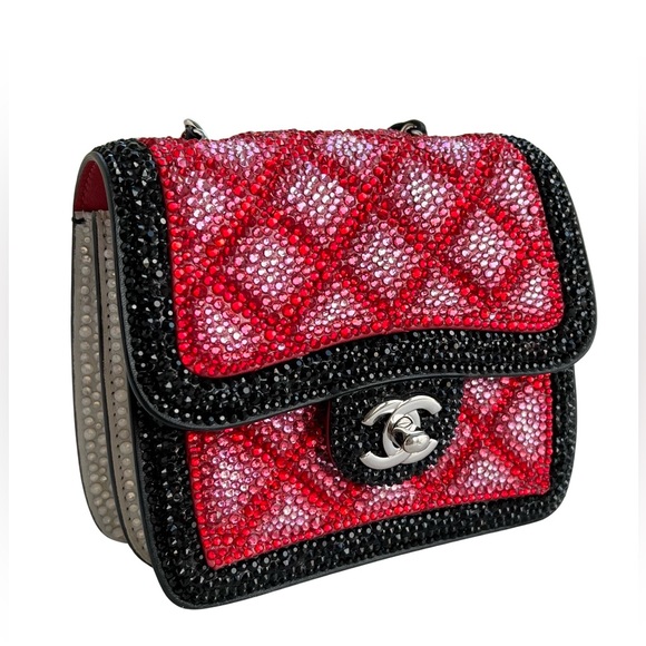Chanel Rare Lambskin Crystal Diamante Mini Flap Bag - Picture 5 of 9
